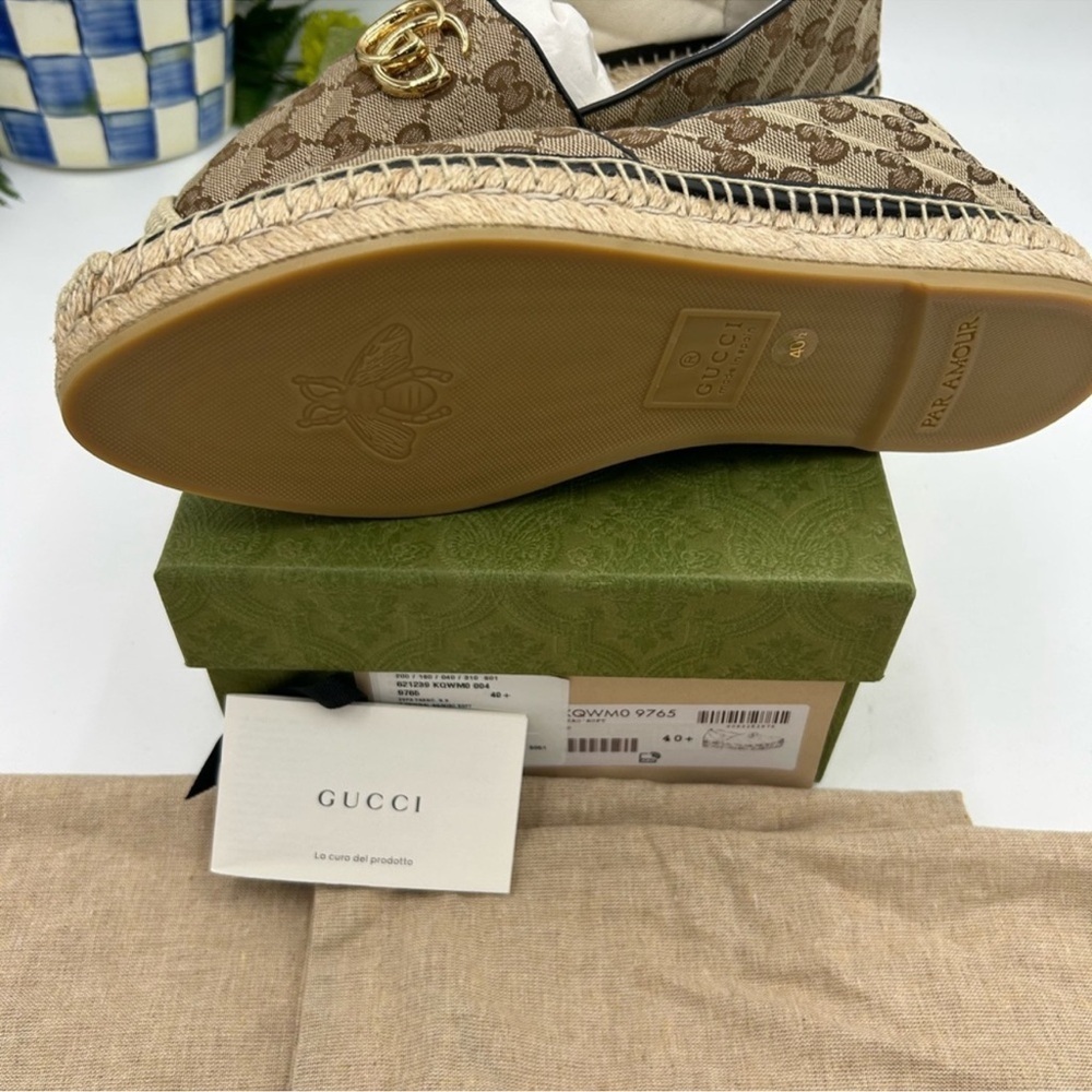 Women’s Gucci, GG supreme canvas espadrilles size 40.5 made in Spain - Picture 5 of 10